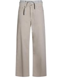 Rag & Bone - Striped-Waist Drawstring Jeans - Lyst