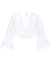 Charo Ruiz - Lace Cropped Blouse - Lyst