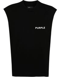 Purple Brand - Ärmelloses T-Shirt mit Logo-Print - Lyst