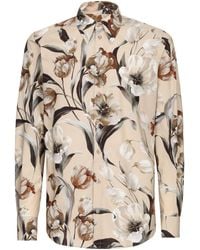 Dolce & Gabbana - Popeline-Hemd mit Blumen-Print - Lyst
