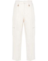Twinset - Logo-Plaque Twill Trousers - Lyst