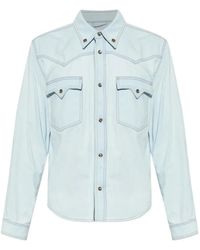Versace - Western-Style Button-Down Denim Shirt - Lyst