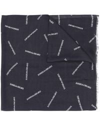 Emporio Armani Fular con logo - Negro