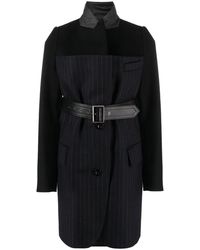 Sacai - Belted Pinstriped Wool Blazer - Lyst