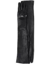 Prada - Pouch-Detail Long Leather Gloves - Lyst