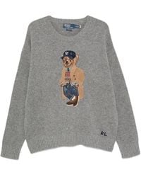 Polo Ralph Lauren - Wool And Cashmere Relaxed-Fit Polo Bear Sweater With Intarsia-Knit Polo Bear - Lyst