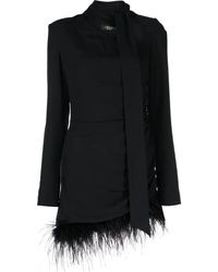 De La Vali - Mini-Jurk Met Veren Afwerking - Lyst