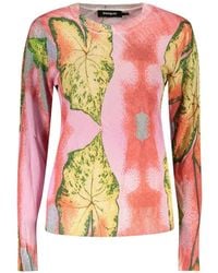 Desigual - X Mr. Christian Lacroix Leaf-Print Fine-Knit Sweater - Lyst