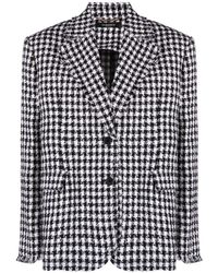 Versace - Houndstooth-pattern Single-breasted Blazer - Lyst