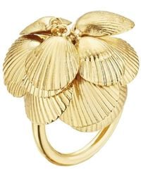 CADAR - 18kt Yellow Gold Shell Cocktail Ring - Lyst