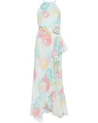 Marella - Jurk Met Ruches En Bloemenprint - Lyst