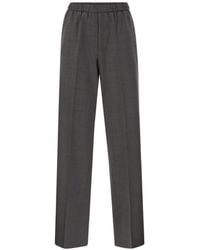 Peserico - Elasticated-Waist Straight-Leg Trousers - Lyst