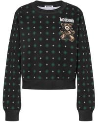 Moschino - Organic Cotton Cropped Teddy Bear Sweatshirt - Lyst