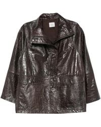Alysi - Chaqueta De Cuero Con Efecto De Piel De Cocodrilo - Lyst