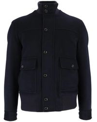 Lardini - Button-Fastening Ribbed-Trim Jacket - Lyst