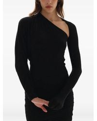 MANURI - Noki Asymmetric-Neckline Glove-Sleeve Mini Dress - Lyst
