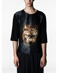 Tessitura - Whatever Animal-Print Silk-Front T-Shirt - Lyst