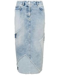 Love Moschino - Patchwork Denim Skirt - Lyst