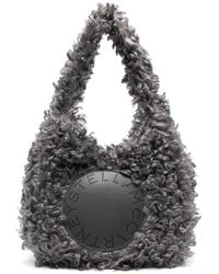 Stella McCartney - Small Logo-Patch Faux-Shearling Tote Bag - Lyst