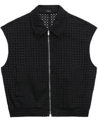 Theory - Broderie-Anglaise Zip-Up Gillet - Lyst