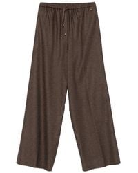 Herno - Marl-Effect Wide-Leg Trousers - Lyst