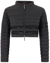 Moorer - Jolieop Cropped-Jacke Mit Pailletten - Lyst