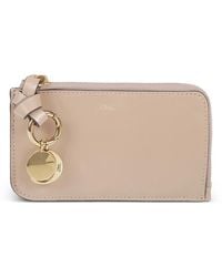Chloé - Alphabet Logo-Charm Zipped Leather Card Holder - Lyst