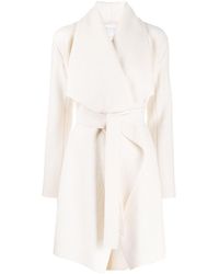 Harris Wharf London Gabardina con diseño en cascada - Blanco