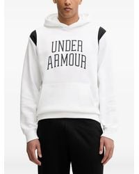 Under Armour - Rival Logo-Print Panelled Hoodie - Lyst