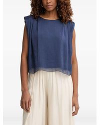 Haveone - Padded-Shoulder Pleated Top - Lyst