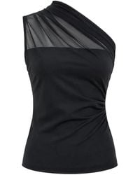 MARCELLA - Azur One-Shoulder Draped Top - Lyst