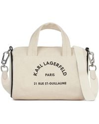 KARL LAGERFELD - Mini Rue St-Guillaume Canvas Duffle Bag - Lyst
