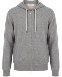 Brunello Cucinelli - Zip-Up Cashmere Hoodie - Lyst