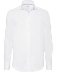 Brunello Cucinelli - Cotton Twill Slim-Fit Shirt - Lyst
