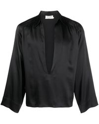 Saint Laurent - Hemd mit tiefem Ausschnitt - Lyst