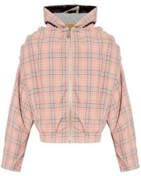 PDF - Hooded Check Jacket - Lyst