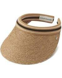 Helen Kaminski - Bianca Raffia Striped Visor Hat - Lyst