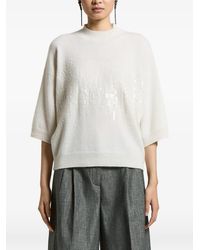 Peserico - Sequin-Embellished Short-Sleeve Sweater - Lyst