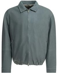 Brunello Cucinelli - Zip-Up Light- Leather Jacket - Lyst