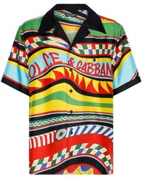 Dolce & Gabbana - Seidenhemd mit Carretto-Print - Lyst