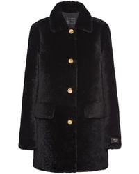 Prada - Shearling Fur Coat - Lyst
