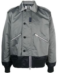 Sacai - Off-centre Button-fastening Bomber Jacket - Lyst