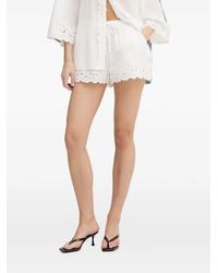 Bardot - Aleria Broderie-Anglaise Scalloped Mini Shorts - Lyst