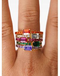 Izabel Display - Schmaler Ring Mit Schmucksteinen - Lyst