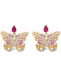 Guess - Butterfly Crystal-Embellished Earrings - Lyst