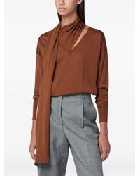 Roberto Collina - Bluse aus Seide mit Schaldetail - Lyst
