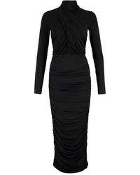 Balmain - Midikleid Mit Raffungen - Lyst