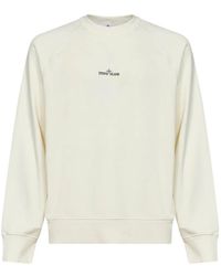 Stone Island - Logo-Print Compass Fleece Oversized Sweater - Lyst