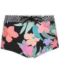 Amir Slama - Striped Panels Hibiscus Swimming Trunks - Lyst