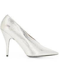 Stella McCartney - Cracked-Effect Pointed-Toe Pumps - Lyst